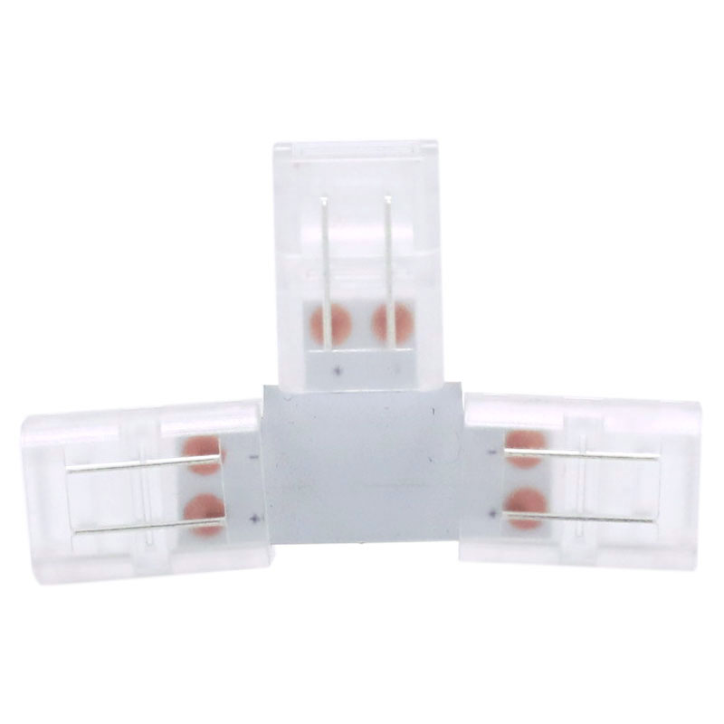 2 Pin T-Shape LED Strip Light Connector For 10mm Single Color Tape Light 2 Pin T-Shape LED Strip Light Connector For 10mm Single Color Tape Light